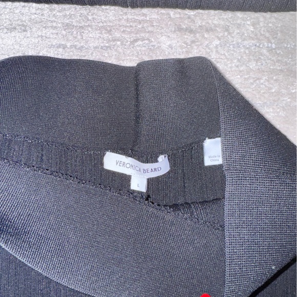 Veronica Beard Black Semma rib knit top and matching Massaro rib knit pant - Picture 6 of 8